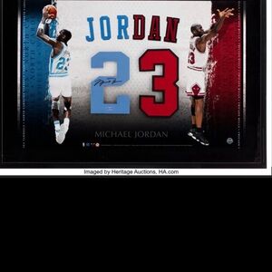 2004 upper deck, signed numbers photo of Michael Jordan
